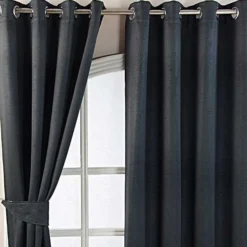 Verdunkelungsvorhang Ösen Chevron Schwarz 2 Stück -Homescapes Sale Haus Black Herringbone Chevron Blackout Thermal Curtains Pair Eyelet Style
