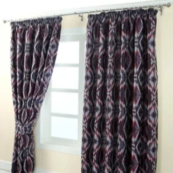 Blickdichte Jacquard Vorhänge Mit Kräuselband Rosario Diamond Blau Rot -Homescapes Sale Haus Blue and Red Jacquard Curtain Geometric Diamond Design 3