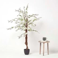 Kunstbaum Mit Weißen Blüten 153 Cm -Homescapes Sale Haus ap1108 06