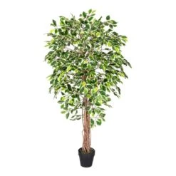 Kunstbaum Ficus Benjamini Grün Weiß 180 Cm