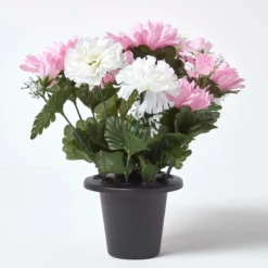 Künstliche Blumen In Babyrosa Und Weiß In Einem Grabvasen -Homescapes Sale Haus ap1283b 05