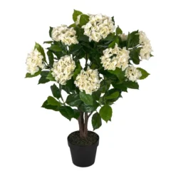 Kunstpflanze Creme 'Hortensie' Im Topf, 85 Cm