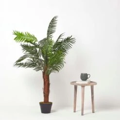 Green Mini Palm Tree Artificial Plant With Pot 13 Green Mini Palm Tree Artificial Plant With Pot -Homescapes Sale Haus ap1300c 5