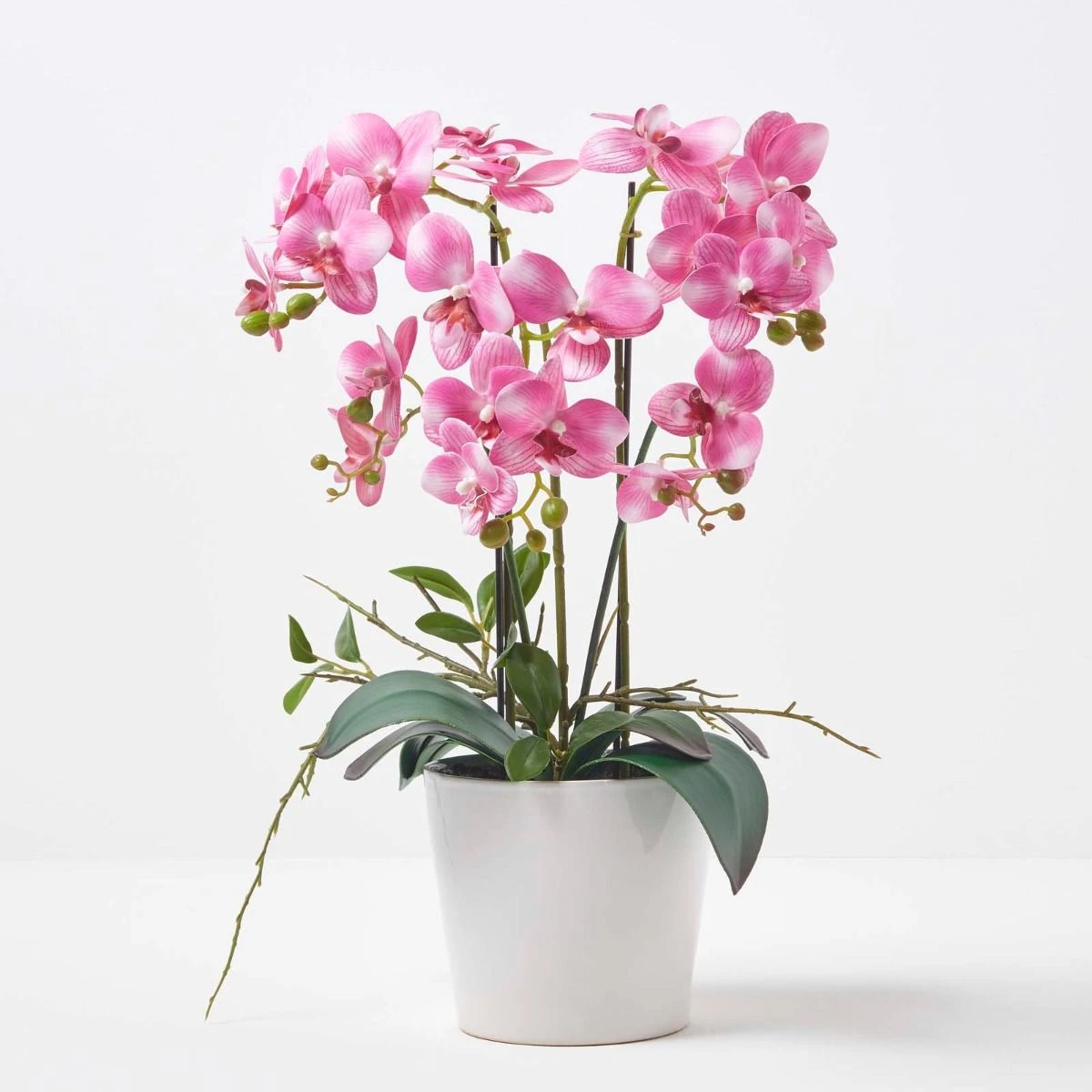 Künstliche Pinke Phalaenopsis-Orchidee Im Weißen Keramik-Topf, 54 Cm 1 Künstliche Pinke Phalaenopsis-Orchidee Im Weißen Keramik-Topf, 54 Cm