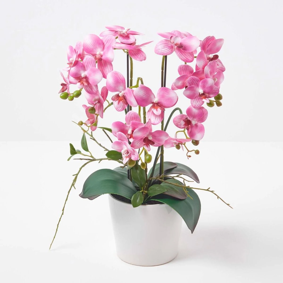 Künstliche Pinke Phalaenopsis-Orchidee Im Weißen Keramik-Topf, 54 Cm 2 Künstliche Pinke Phalaenopsis-Orchidee Im Weißen Keramik-Topf, 54 Cm – Bild 2