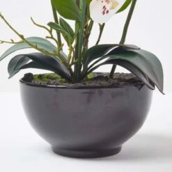 Künstliche Weiße Phalaenopsis-Orchidee Im Schwarzen Keramik-Topf, 62 Cm 12 Künstliche Weiße Phalaenopsis-Orchidee Im Schwarzen Keramik-Topf, 62 Cm -Homescapes Sale Haus ap1571 4