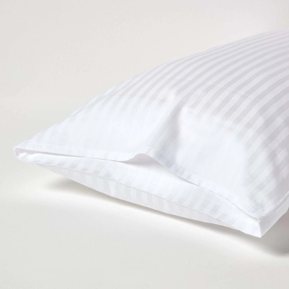 Kopfkissenbezug 50 X 90 Cm Mit Satin-Streifen – Weiß, Fadendichte 330 3 Kopfkissenbezug 50 X 90 Cm Mit Satin-Streifen – Weiß, Fadendichte 330 – Bild 3