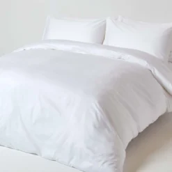 Bio-Bettwäsche Aus Baumwoll-Satin – Weiß, Fadendichte 400