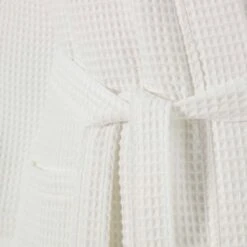 Large White Cotton Waffle Bathrobe With Shawl Collar -Homescapes Sale Haus br1009 3