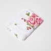 Frottee Handtuch Weiß Vintage Blumen Pink