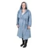 Blauer Frotté-Bademantel Mit Kapuze, Größe S / M