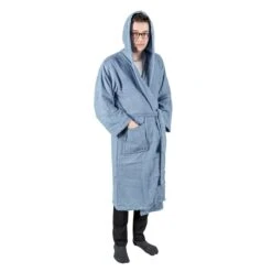 Blauer Frotté-Bademantel Mit Kapuze, Größe S / M -Homescapes Sale Haus bt1245 55