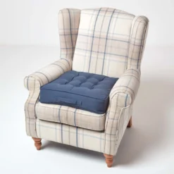 Komfortables Sesselkissen Mit Baumwollbezug – Sitzkissen Dunkelblau, 50 X 50 Cm -Homescapes Sale Haus cu1114 06