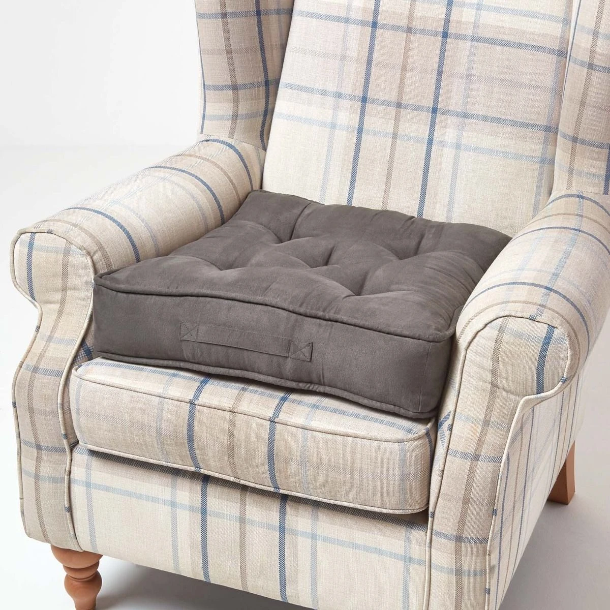 Komfortables Sesselkissen Mit Veloursbezug – Sitzkissen Taupe-grau, 50 X 50 Cm 1 Komfortables Sesselkissen Mit Veloursbezug – Sitzkissen Taupe-grau, 50 X 50 Cm