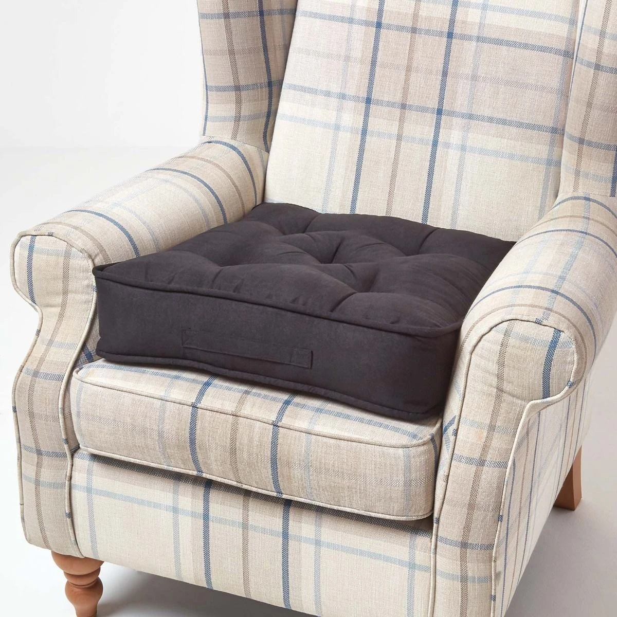 Komfortables Sesselkissen Mit Veloursbezug – Sitzkissen Schwarz, 50 X 50 Cm 1 Komfortables Sesselkissen Mit Veloursbezug – Sitzkissen Schwarz, 50 X 50 Cm