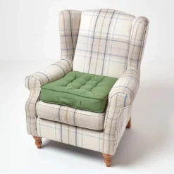 Dickes Sitzkissen 50 X 50 Cm Grün – Bequemes Sesselkissen Mit Baumwollbezug -Homescapes Sale Haus cu1201 06