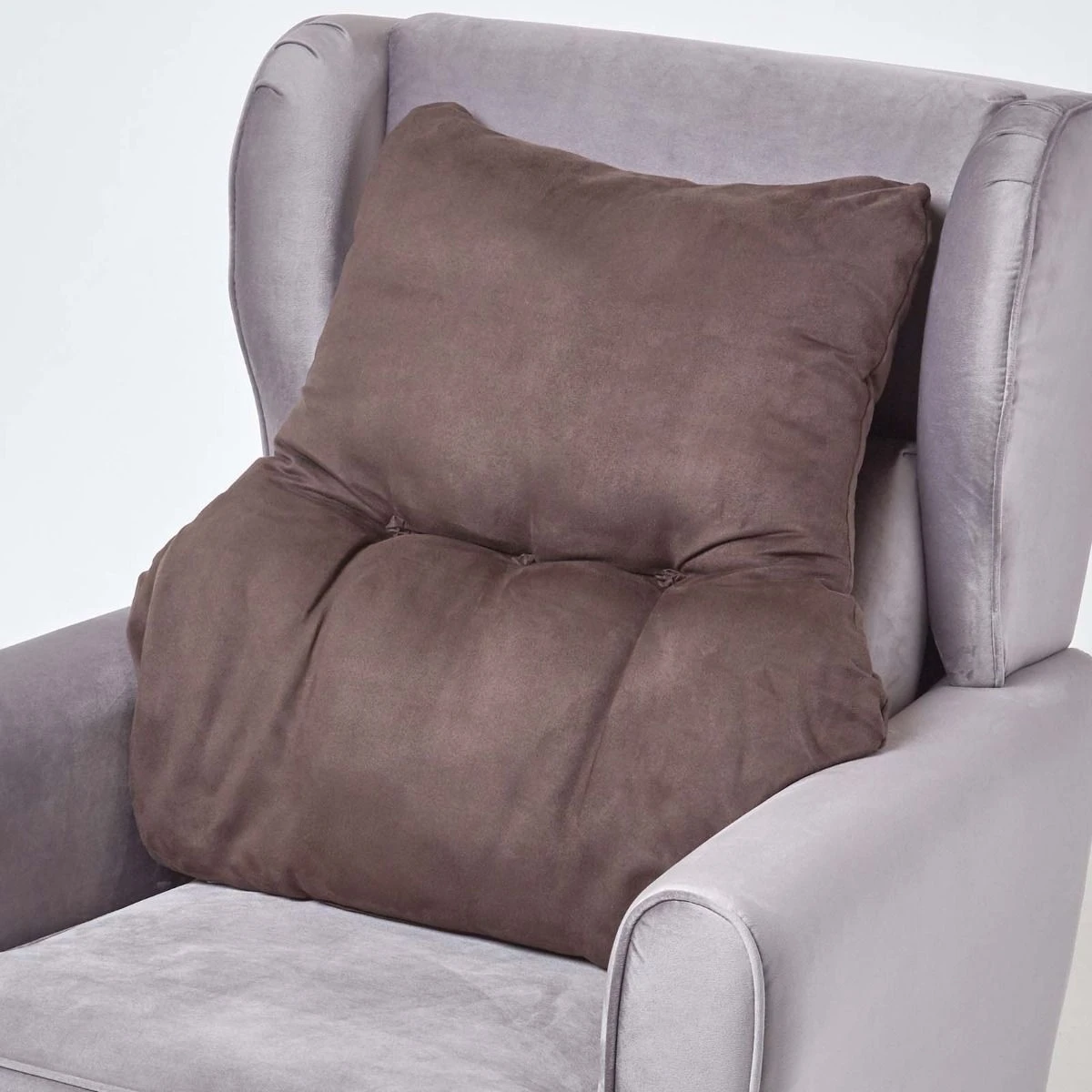 Rückenkissen Braun – Rückenstützkissen 68 X 58 Cm Mit Velours-Bezug 1 Rückenkissen Braun – Rückenstützkissen 68 X 58 Cm Mit Velours-Bezug