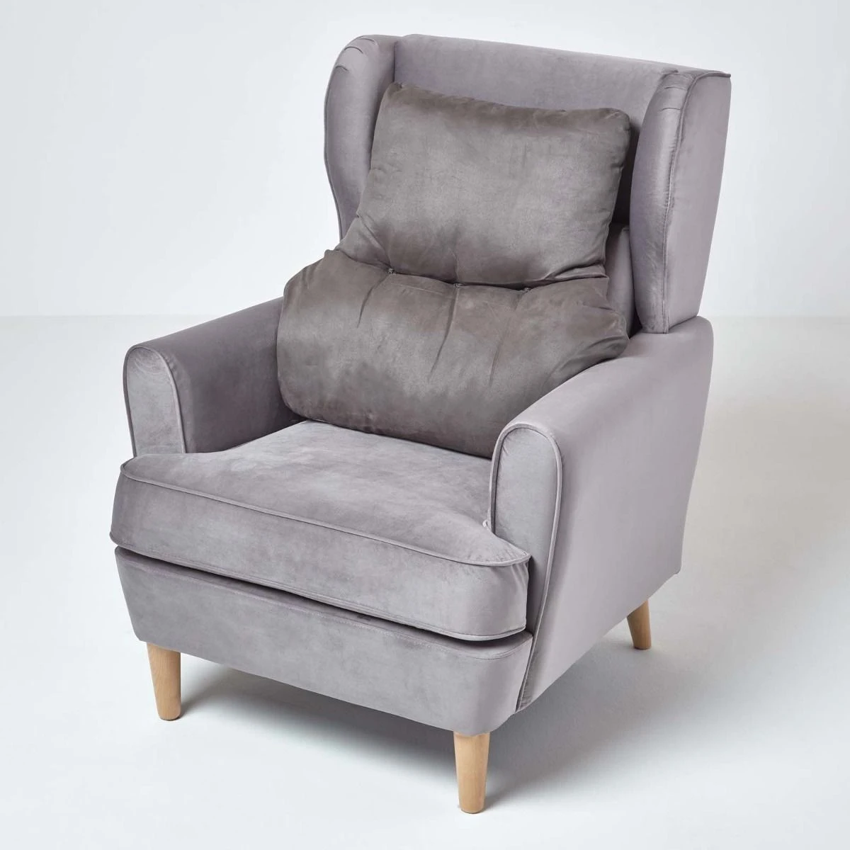 Rückenkissen Grau – Rückenstützkissen 68 X 58 Cm Mit Velours-Bezug 2 Rückenkissen Grau – Rückenstützkissen 68 X 58 Cm Mit Velours-Bezug – Bild 2