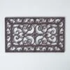 Braune Rechteckige Gusseisen-Türmatte, 58 X 34 Cm
