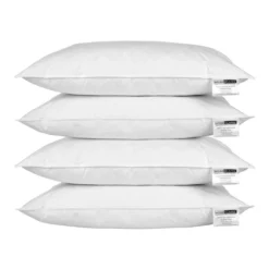 4 Kopfkissen 48 X 74 Cm Im Set, Federkissen Mit 100% Federfüllung