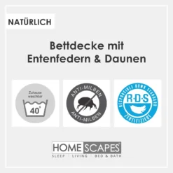 Übergangs-Bettdecke Wärmeklasse 3-4, Federbettdecke Mit Entenfedern Und -Daunen 11 Übergangs-Bettdecke Wärmeklasse 3-4, Federbettdecke Mit Entenfedern Und -Daunen -Homescapes Sale Haus duck feather down duvets 1 1