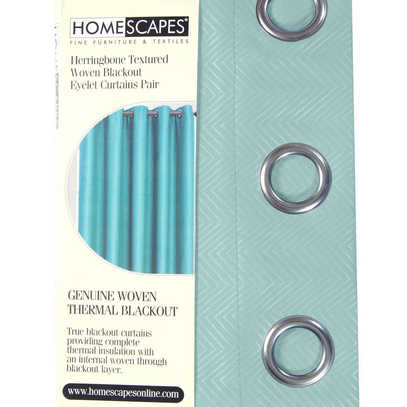 Verdunklungsvorhang Mit Ösen, Chevron, Pastellblau 5 Verdunklungsvorhang Mit Ösen, Chevron, Pastellblau – Bild 5