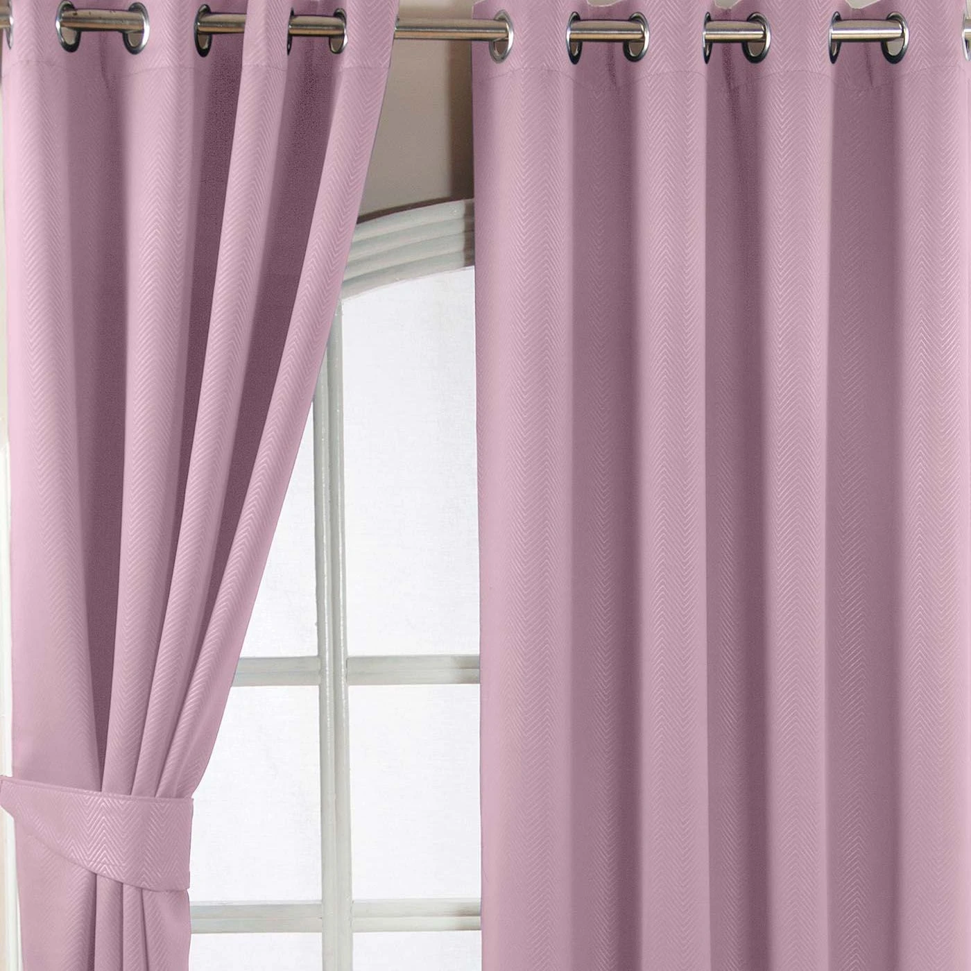 Verdunklungsvorhang Mit Ösen, Chevron, Rosa 1 Verdunklungsvorhang Mit Ösen, Chevron, Rosa