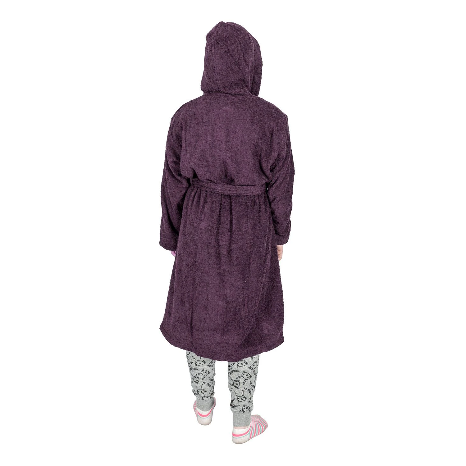 Violetter Frotté-Kinderbademantel Mit Kapuze 3 Violetter Frotté-Kinderbademantel Mit Kapuze – Bild 3