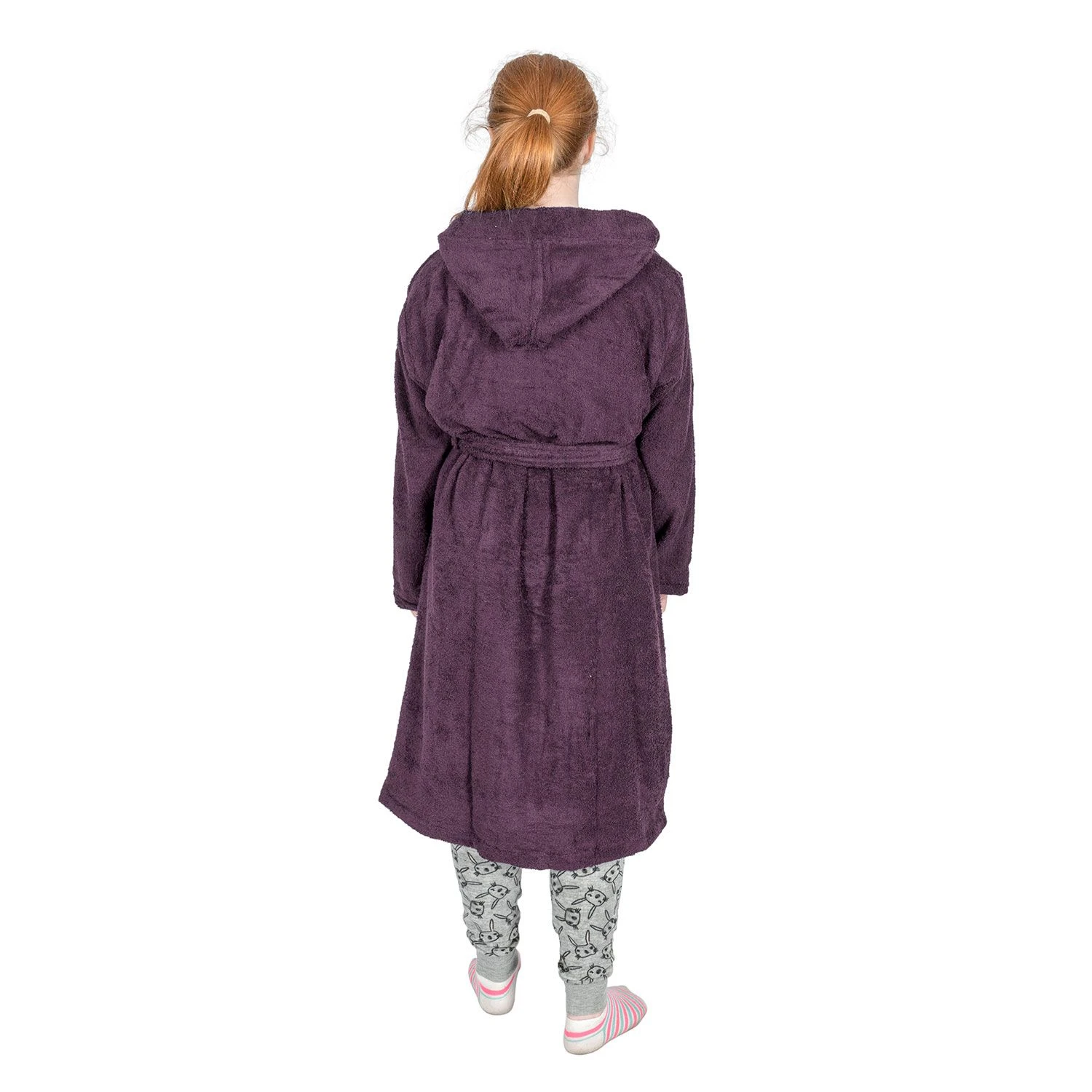 Violetter Frotté-Kinderbademantel Mit Kapuze 5 Violetter Frotté-Kinderbademantel Mit Kapuze – Bild 5