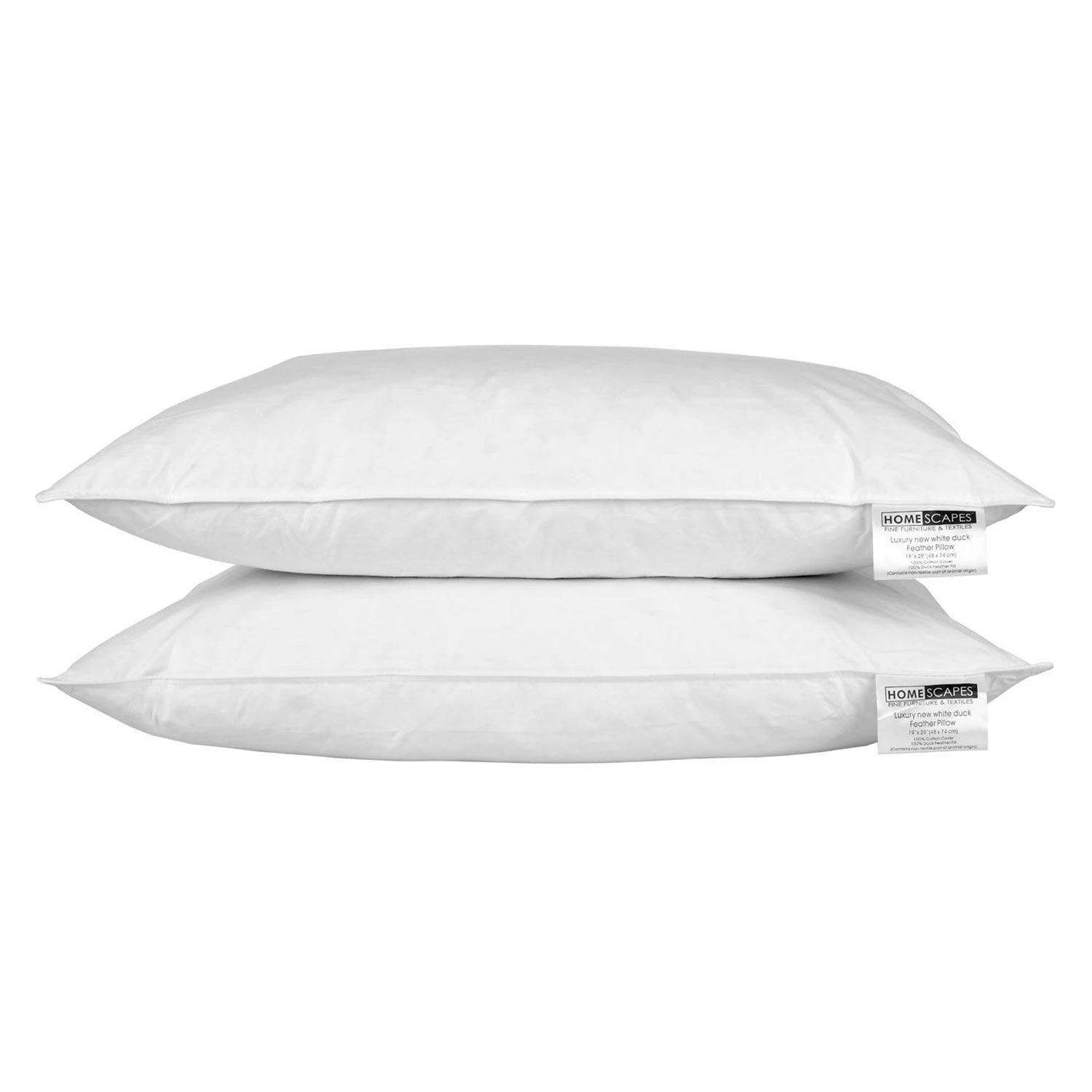 2 Kopfkissen 48 X 74 Cm Im Set, Federkissen Mit 100% Entenfeder-Füllung 1 2 Kopfkissen 48 X 74 Cm Im Set, Federkissen Mit 100% Entenfeder-Füllung