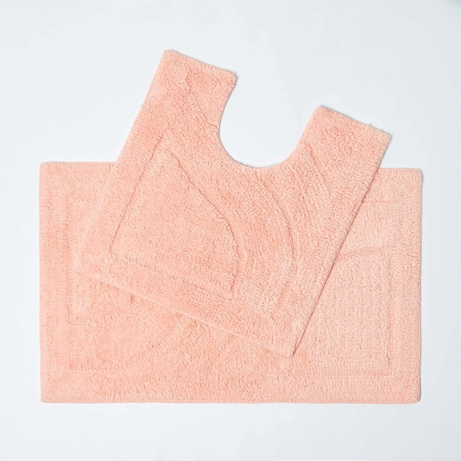 2 Teiliges Luxus Badematten Set 100% Baumwolle Pfirsich 1 2 Teiliges Luxus Badematten Set 100% Baumwolle Pfirsich
