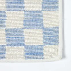 Karierte Rutschfeste Badematte 100% Baumwolle, Blau Und Weiß -Homescapes Sale Haus httpsimages.vikkit.co .ukhomescapesbathbath matsbt13414 bt1341 blue white check cotton bath mat