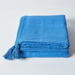 Tagesdecke Rajput, 100% Baumwolle, Blau, 255 X 360 Cm -Homescapes Sale Haus httpsimages.vikkit.co .ukhomescapesthrowsrajputsf11712 sf1171 cotton rajput ribbed blue throw