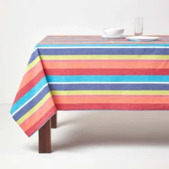 Gestreifte Baumwoll-Tischdecke, Bunt 9 Gestreifte Baumwoll-Tischdecke, Bunt -Homescapes Sale Haus kt1132c 04
