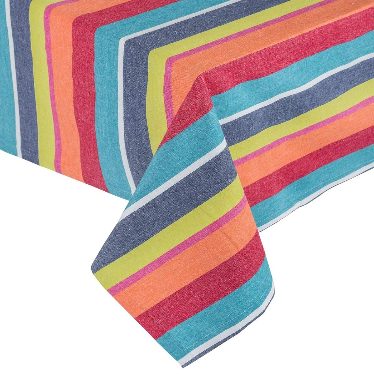 Gestreifte Baumwoll-Tischdecke, Bunt 1 Gestreifte Baumwoll-Tischdecke, Bunt