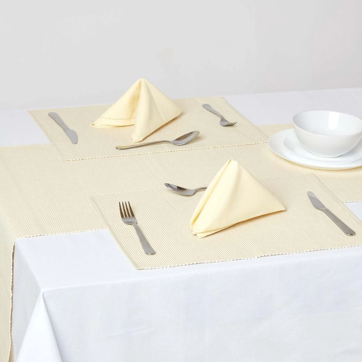 Tischläufer Aus 100% Baumwolle, Creme 3 Tischläufer Aus 100% Baumwolle, Creme – Bild 3