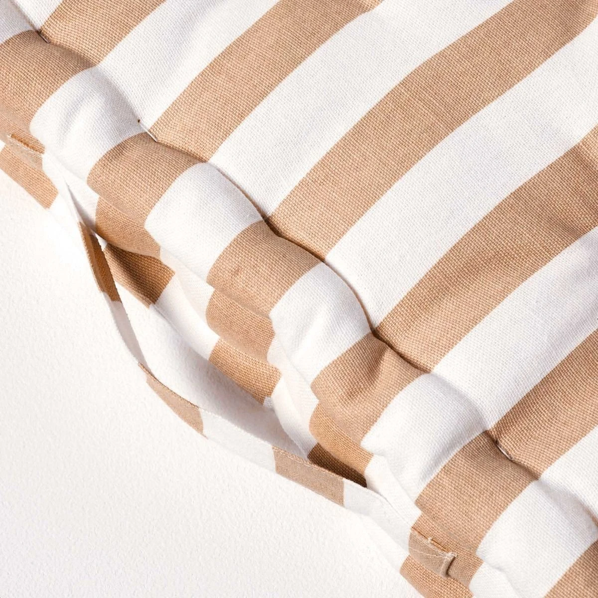Sitzkissen Breite Streifen Beige 100% Baumwolle 4 Sitzkissen Breite Streifen Beige 100% Baumwolle – Bild 4