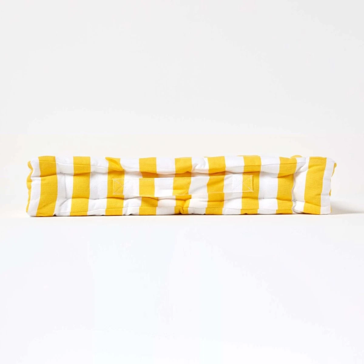 Sitzkissen Breite Streifen Gelb 100% Baumwolle 5 Sitzkissen Breite Streifen Gelb 100% Baumwolle – Bild 5