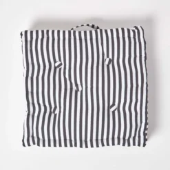 Sitzkissen Dünne Streifen Schwarz 100% Baumwolle -Homescapes Sale Haus kt1323 03