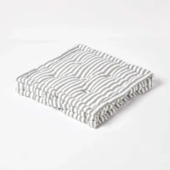 Sitzkissen Dünne Sreifen Grau 100% Baumwolle