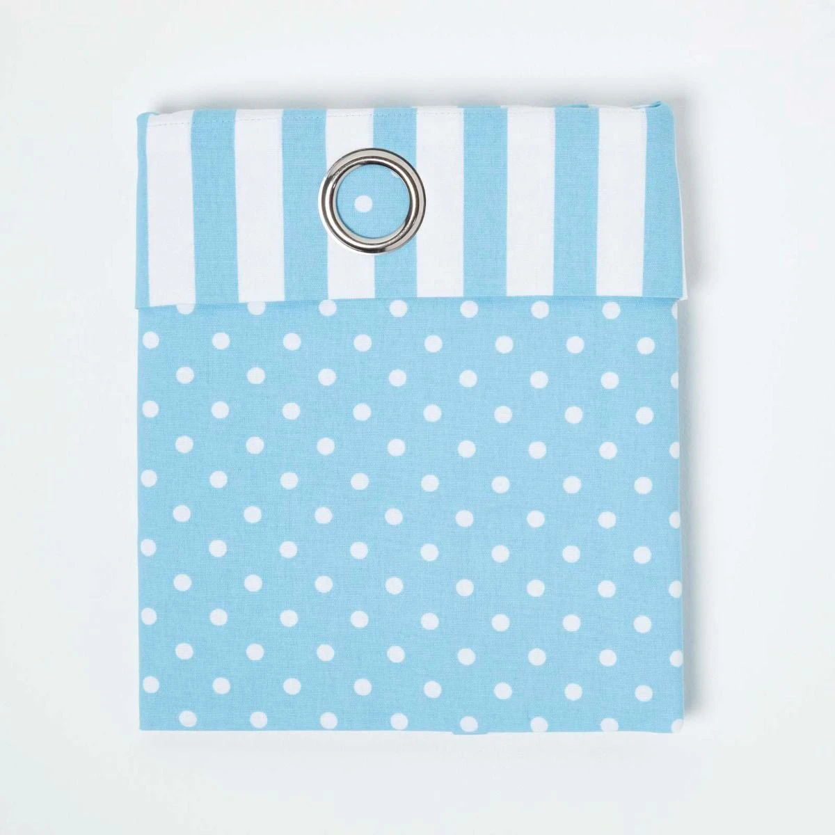Gardinen Mit Ösen Polka Dots & Streifen Blau Im 2er Set 100% Baumwolle 2 Gardinen Mit Ösen Polka Dots & Streifen Blau Im 2er Set 100% Baumwolle – Bild 2