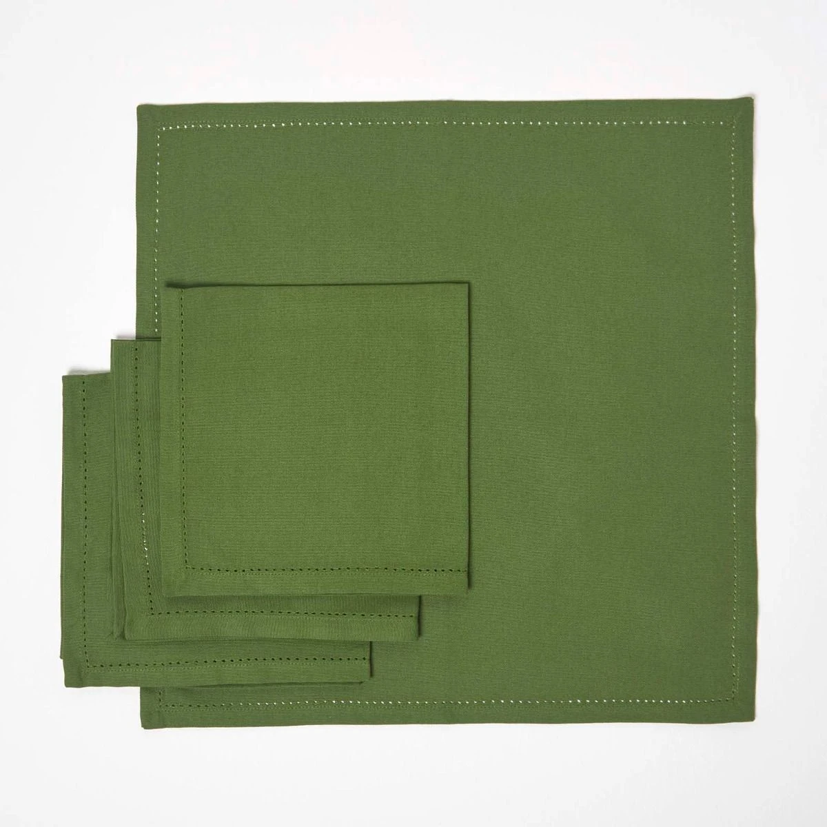 Stoffservietten Aus Baumwolle, 4er-Set, Olivgrün 2 Stoffservietten Aus Baumwolle, 4er-Set, Olivgrün – Bild 2