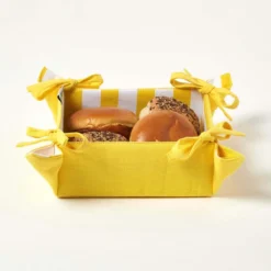 Brotkorb Stoff Wendemuster Breite Streifen Gelb 7 Brotkorb Stoff Wendemuster Breite Streifen Gelb -Homescapes Sale Haus kt1571 03