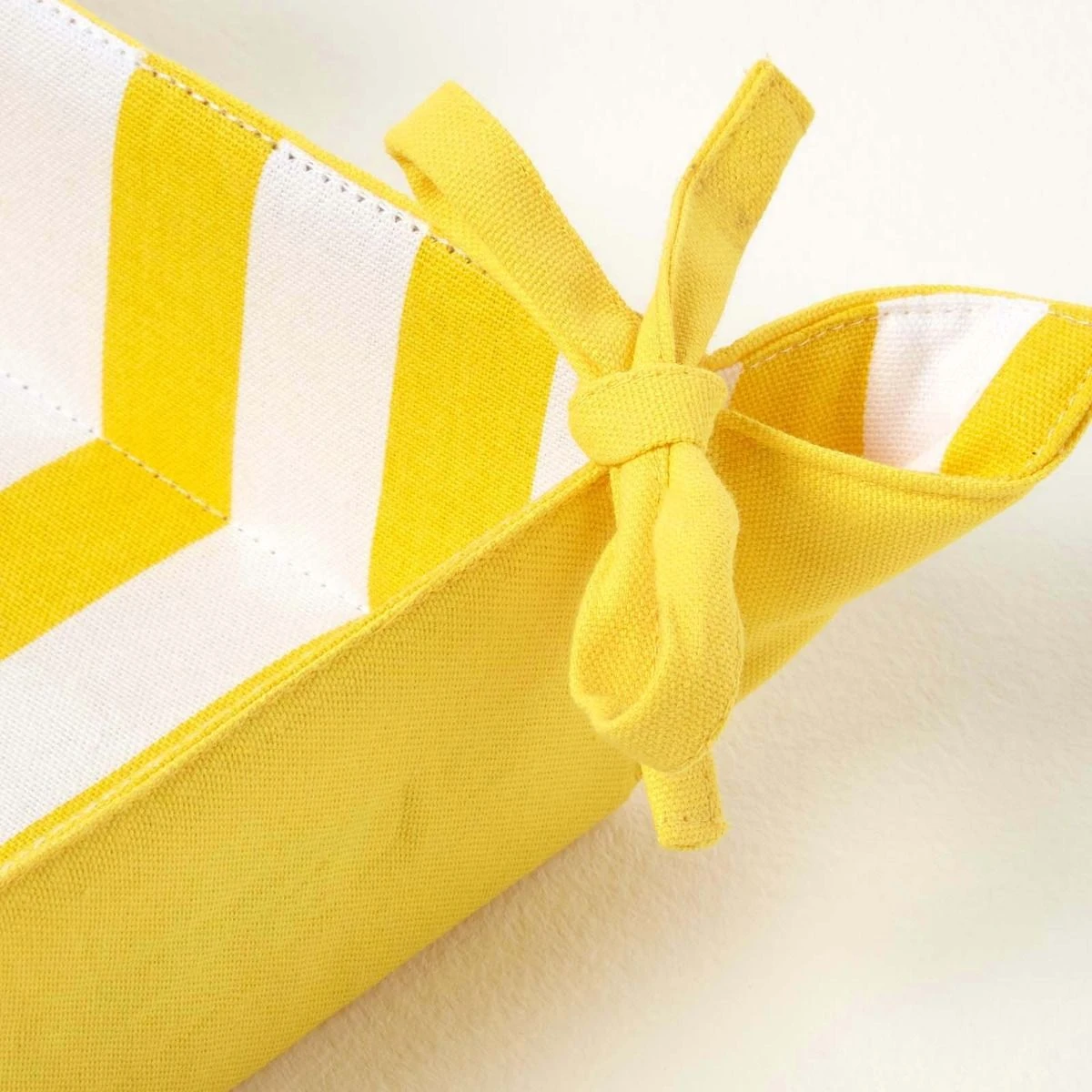 Brotkorb Stoff Wendemuster Breite Streifen Gelb 4 Brotkorb Stoff Wendemuster Breite Streifen Gelb – Bild 4