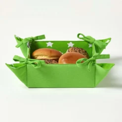 Brotkorb Stoff Wendemuster Sterne Grün -Homescapes Sale Haus kt1581 03