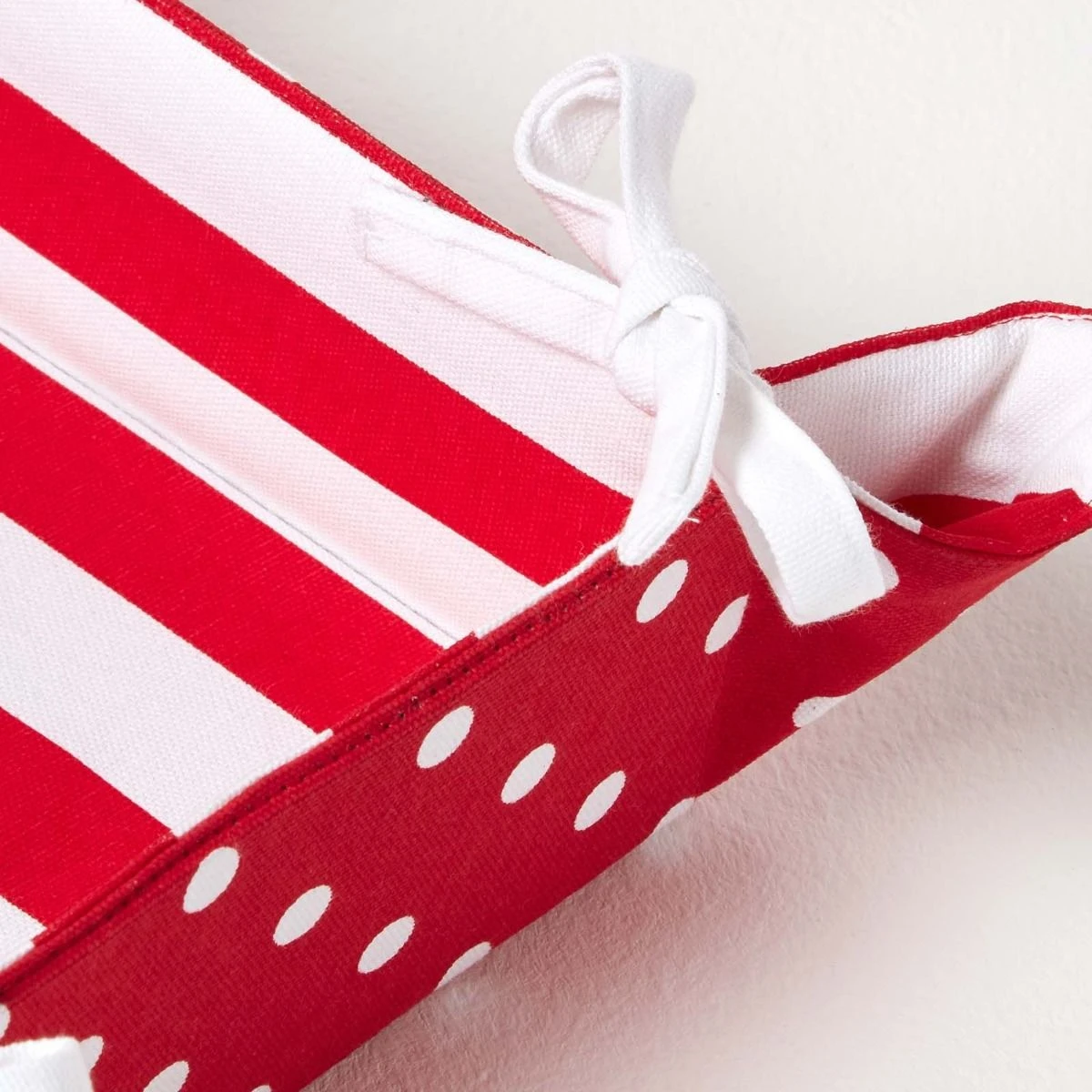 Brotkorb Stoff Wendemuster Polka Dots Rot 4 Brotkorb Stoff Wendemuster Polka Dots Rot – Bild 4