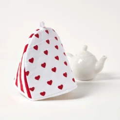 Teekannenwärmer Herzen Rot Design Tea Cosy -Homescapes Sale Haus kt1594 03
