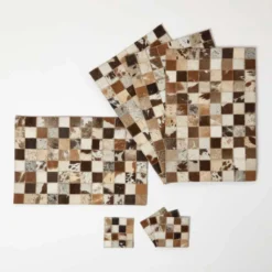 4er-Set Leder Tischsets Patchwork-Karo, Je 46 X 30 Cm – Platzsets Aus Fell Und Filz -Homescapes Sale Haus kt1685 6