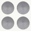 Tischset Rund Geflochten Im 4er-Set – 36 Cm, Grau