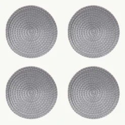 Tischset Rund Geflochten Im 4er-Set – 36 Cm, Grau
